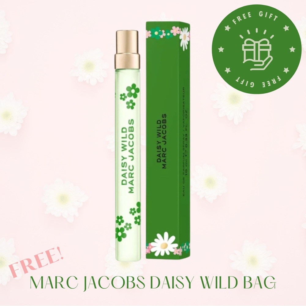 MARC JACOBS Daisy Wild Eau de Parfum Purse Spray - .33 fl oz NIB W/FREE BAG!